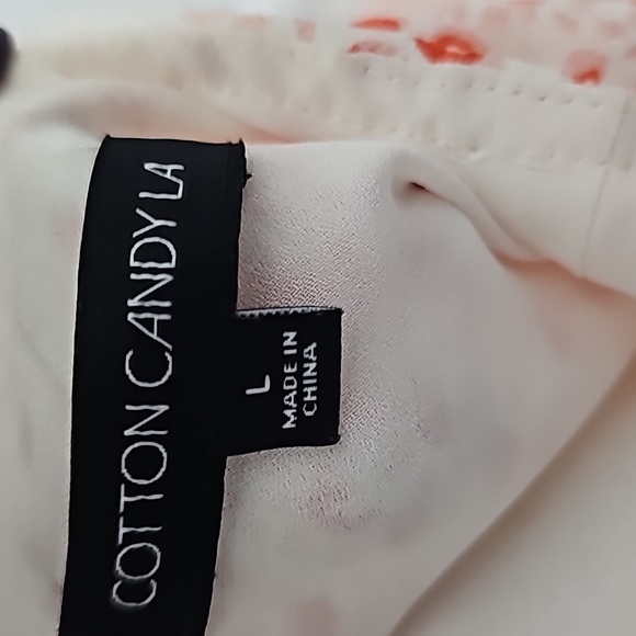 Cotton Candy LA pink floral summer dress, Size M open tie back pink red - Picture 9 of 13